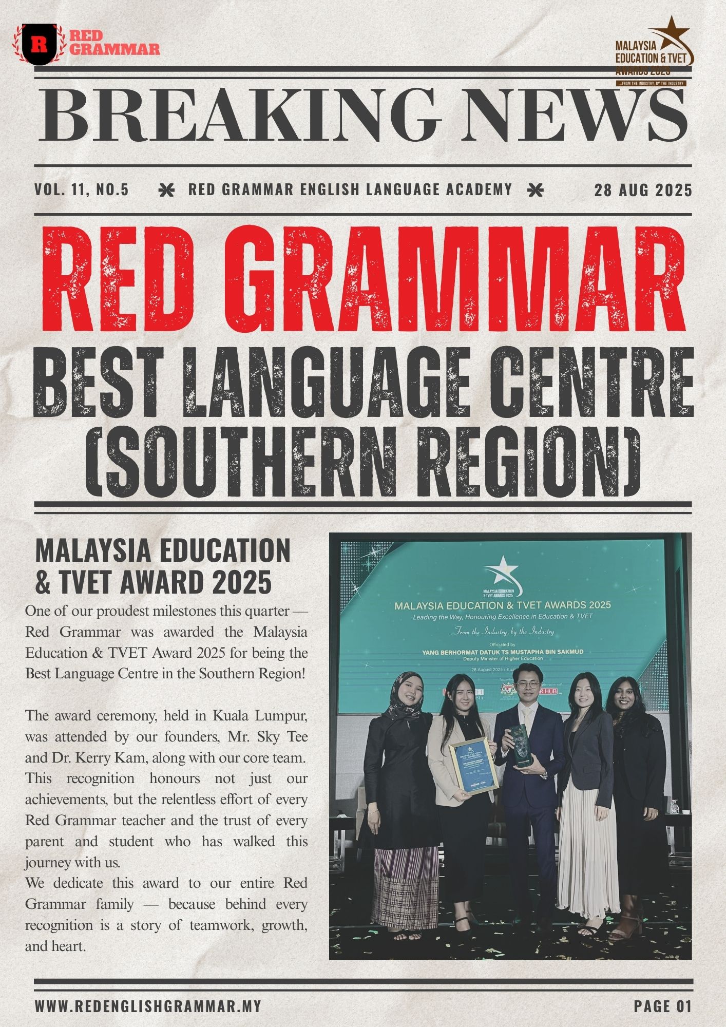Red Grammar META Awards - Best Language Centre (Southern Region)  